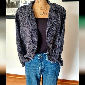 2 FOR $8!! Jones New York  Silk Button Up Top Woman Size 12  Long Sleeve